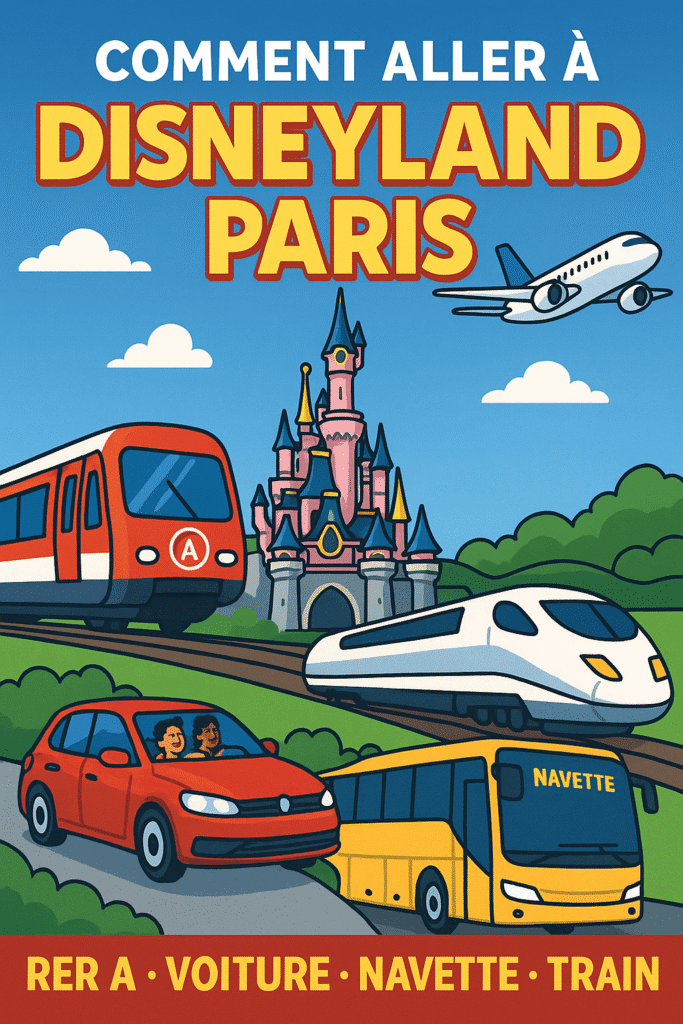 Carte des moyens de transport pour rejoindre Disneyland Paris