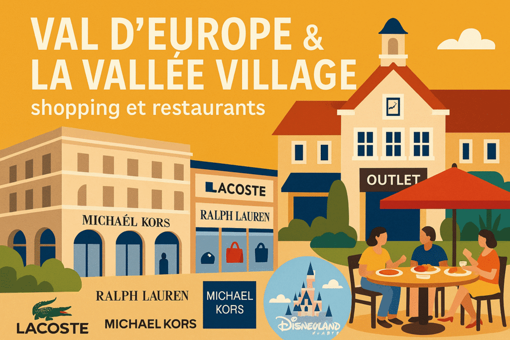 Shopping et restaurants à Val d’Europe et La Vallée Village près de Disneyland Paris