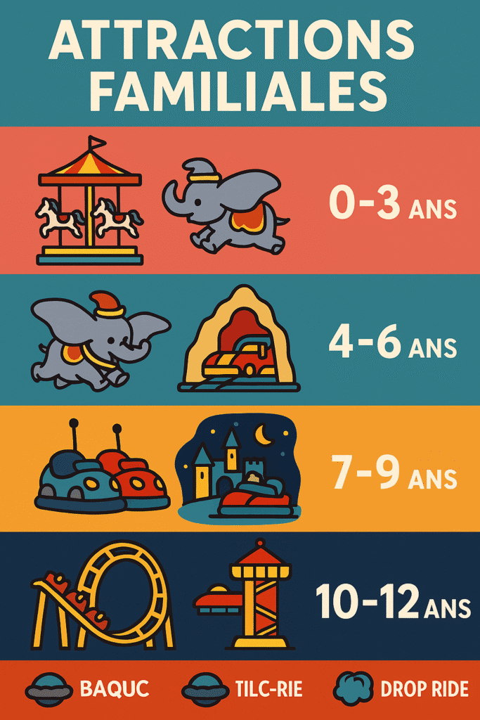 Attractions pour enfants par âge à Disneyland Paris