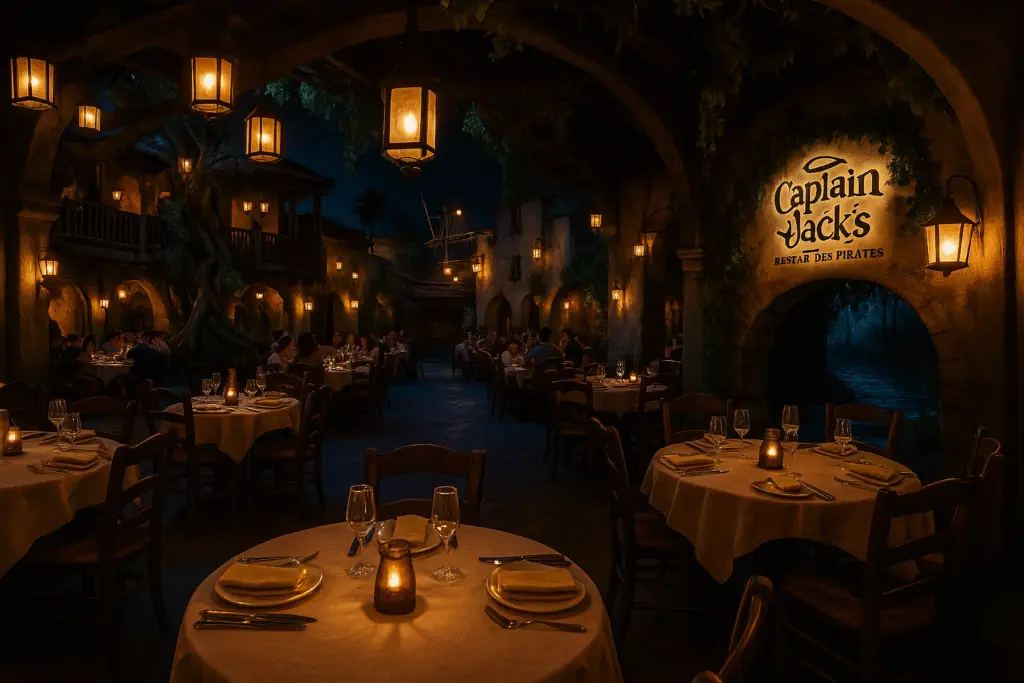 Salle immersive du restaurant Captain Jack’s à Disneyland Paris
